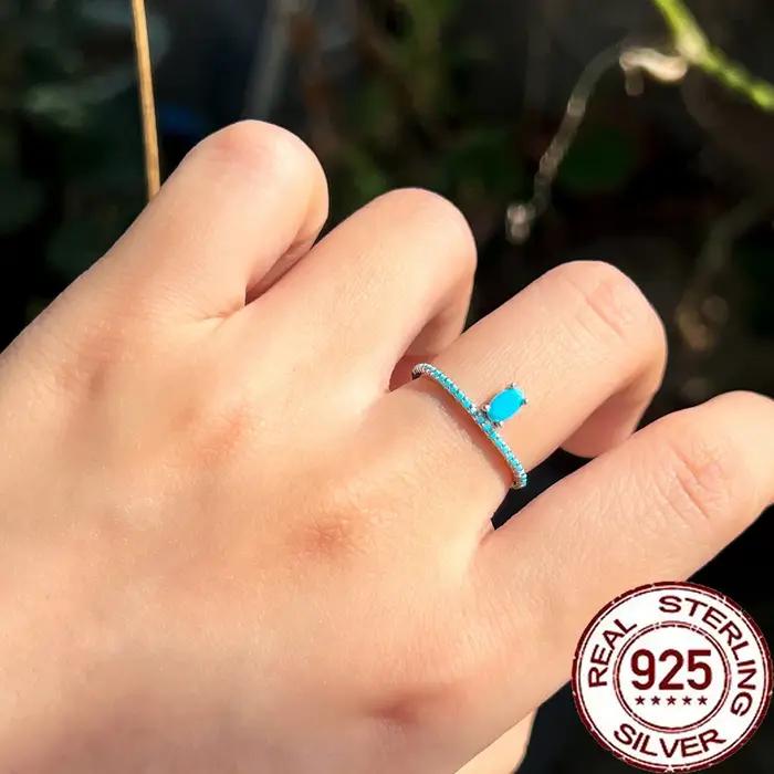 Bagues en argent regardé S925 pour femme