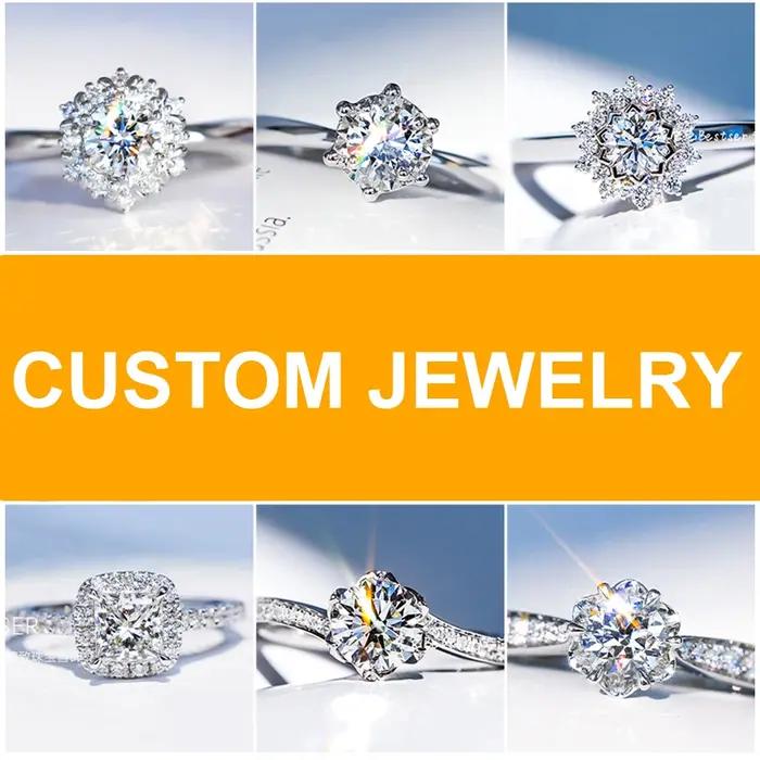Bijoux en diamant cultivé en laboratoire sur mesure en or massif 10K/14K/18K