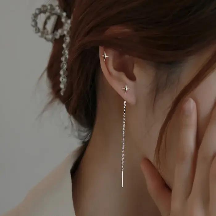 Boucles d'oreilles pendants étoiles et perles mode pour femmes occasions spéciales et quotidiennes