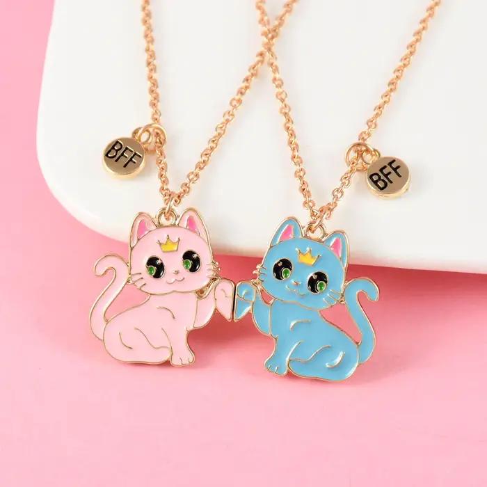 Collier meilleur ami chat Animal de dessin animé pour filles