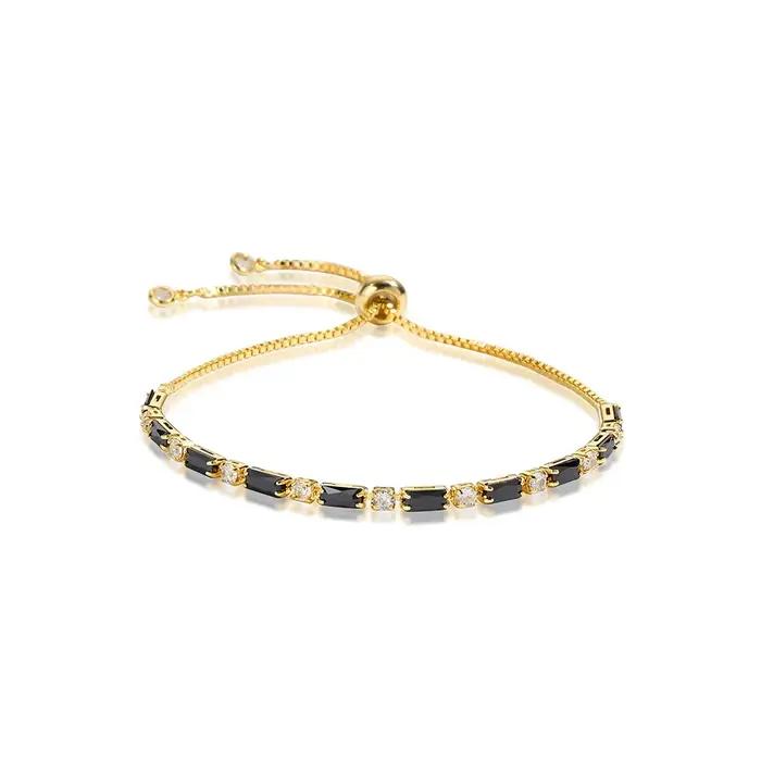 Bracelets de Tennis en cristal noir pour femmes et hommes