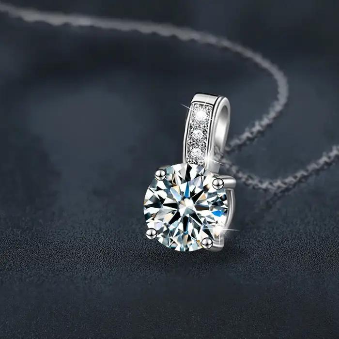 OXTAO – ensemble de collier et boucles d'oreilles en Moissanite couleur
