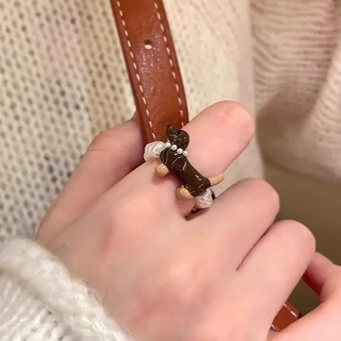 Bagues en perles de chiot délicates pour femmes et filles