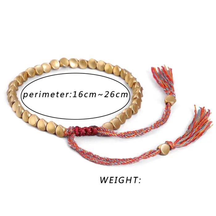 Bracelets tibétains bouddhistes en cuivre pour hommes et femmes