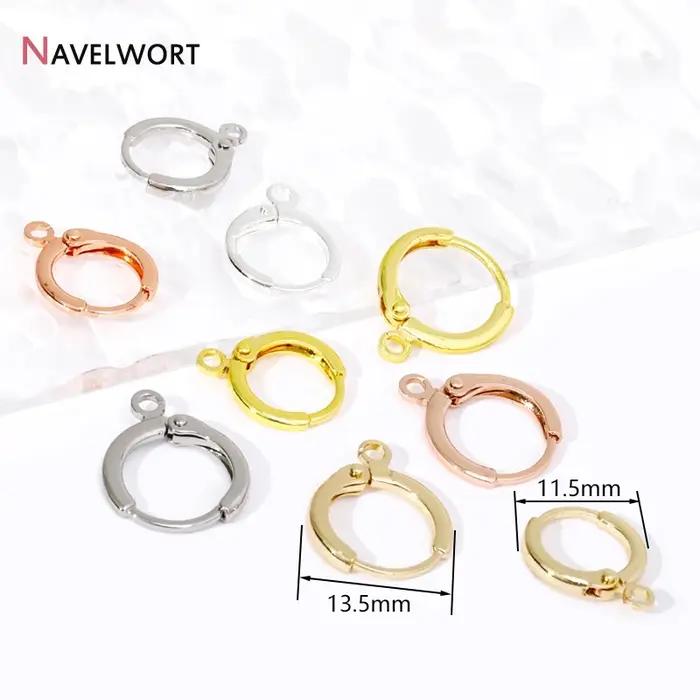 Crochet de boucle d'oreille français rond plaqué or 14K/18K