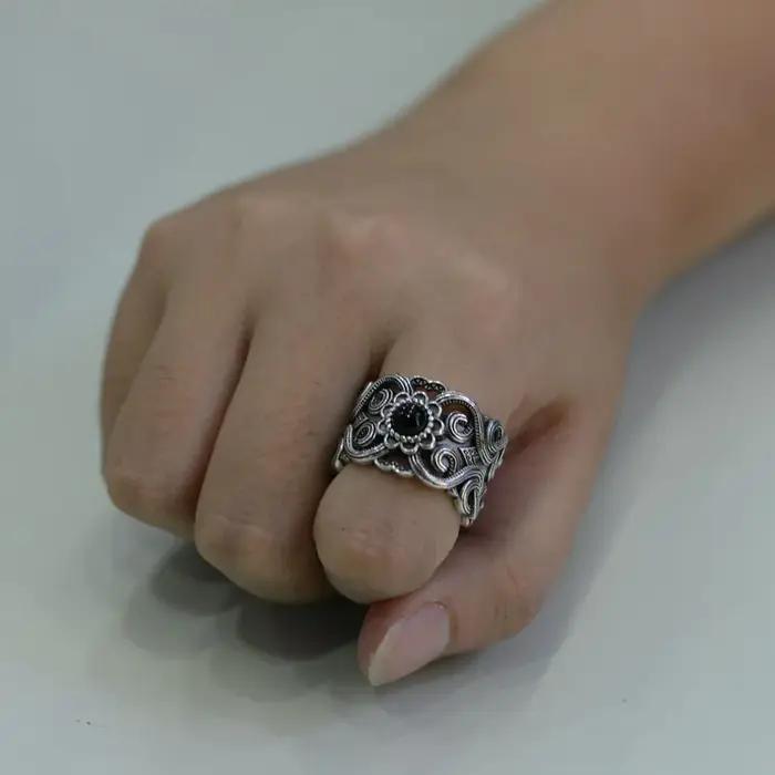 Bague en argent regardé S925 pour hommes et femmes