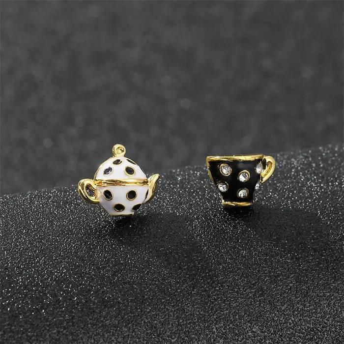 Boucles d'oreilles en forme de tasse à thé pour femmes