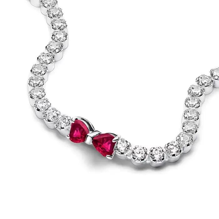 2025 Valentine nouveau 925 argent rose arc plein diamant Bracelet Original 17-20CM ajustement bricolage charme femmes anniversaire bijoux cadeaux