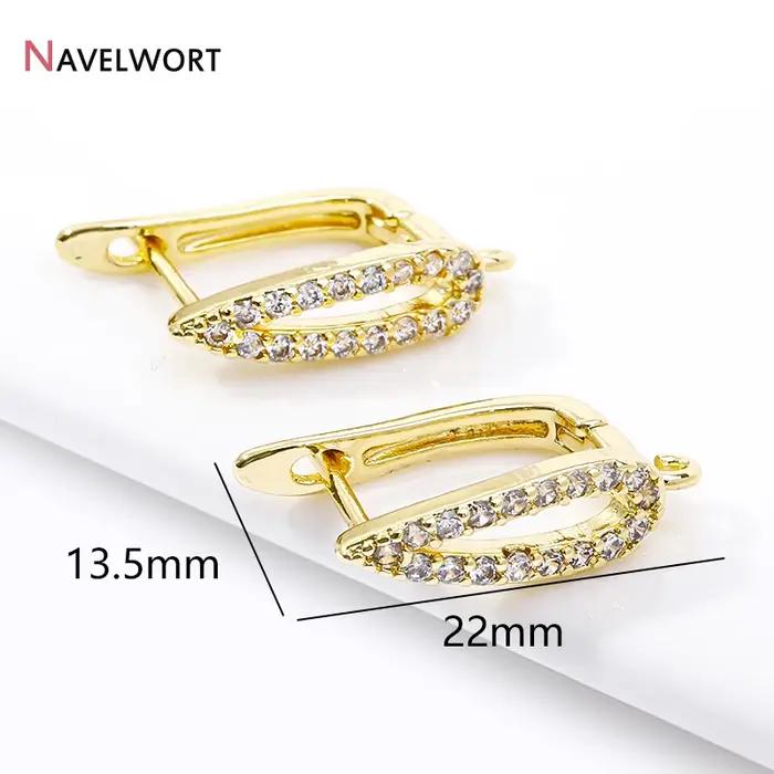 Crochets de boucle d'oreille en laiton plaqué or 18 carats