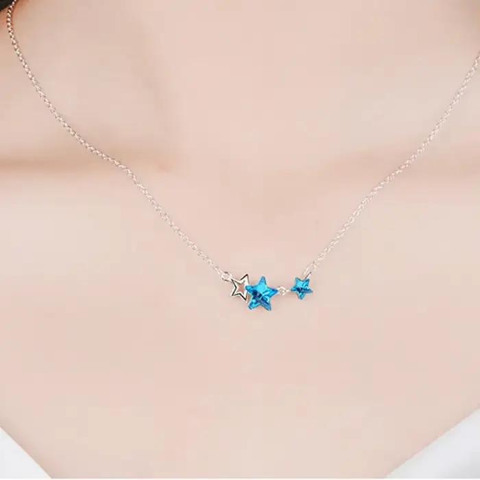 Ensemble de bijoux en argent regardé S925 pour femmes