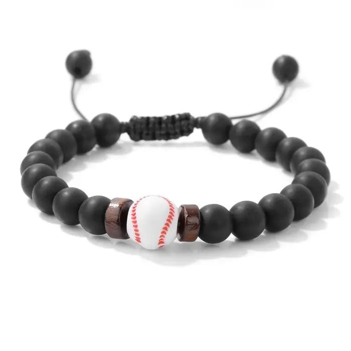 Nouveau Bracelet tissé à la main pour hommes, réglable, basket-ball, Baseball, volley-ball, Rugby, sport, Yoga, méditation, guérison
