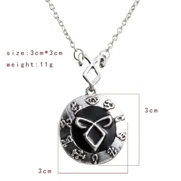 Inspiré les Instruments mortels ville des os chasseurs d'ombre pendentif bijoux pour hommes femmes mode ange puissance Rune collier