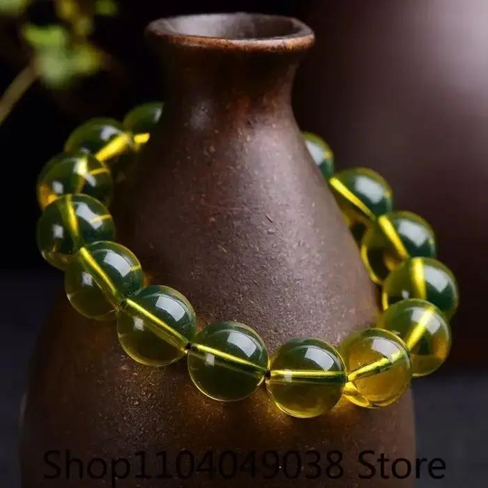 Bracelet de perles de bouddha en ambre bleu naturel, bijoux de haute qualité pour occasions spéciales, cadeau de vacances, bijoux de mode élégants, bracelet à brins unisexe