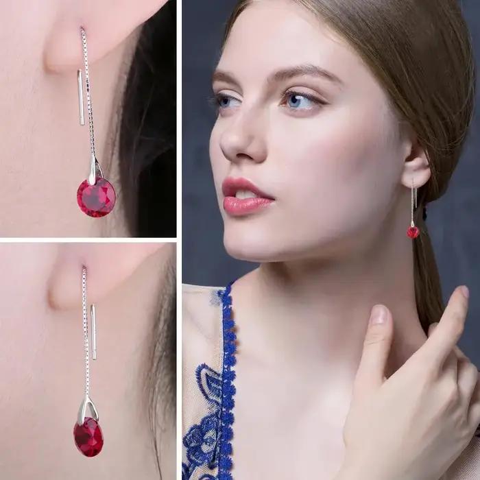 JewelpopPalace-Boucles d'oreilles pendantes en argent regardé 925 pour femmes