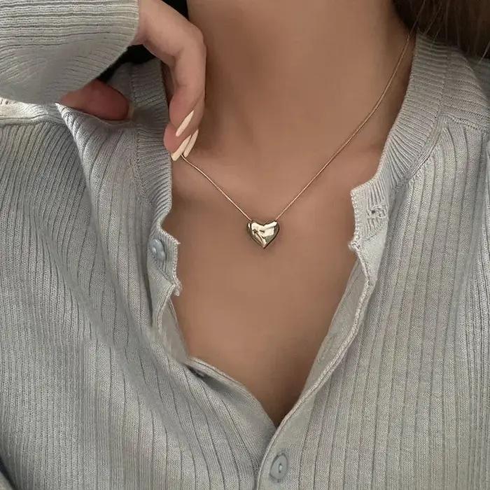 LATS – collier Vintage avec pendentif en forme de cœur pour femmes