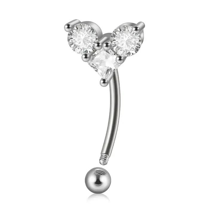 Boucles d'oreilles à clous en acier inoxydable serties de zircone motif triangle pour femmes occasions spéciales et quotidien