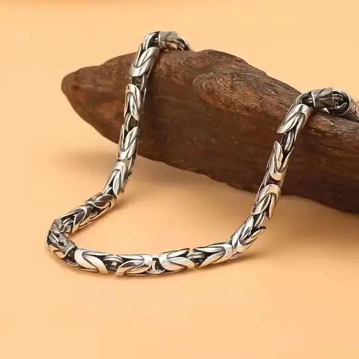 Bracelet en bambou en argent Sterling 925