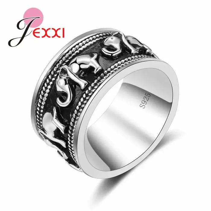 Bagues en forme d'éléphant en argent Sterling 925