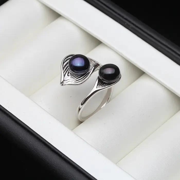 Superbe bague en perles d'eau douce naturelles blanches
