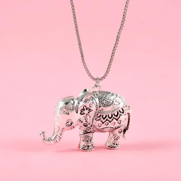 Lovecpopst-Collier pull en forme d'éléphant en alliage de zinc exquis
