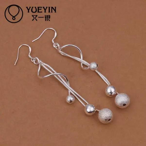 Boucles d'oreilles pendantes plaquées argent pour femmes