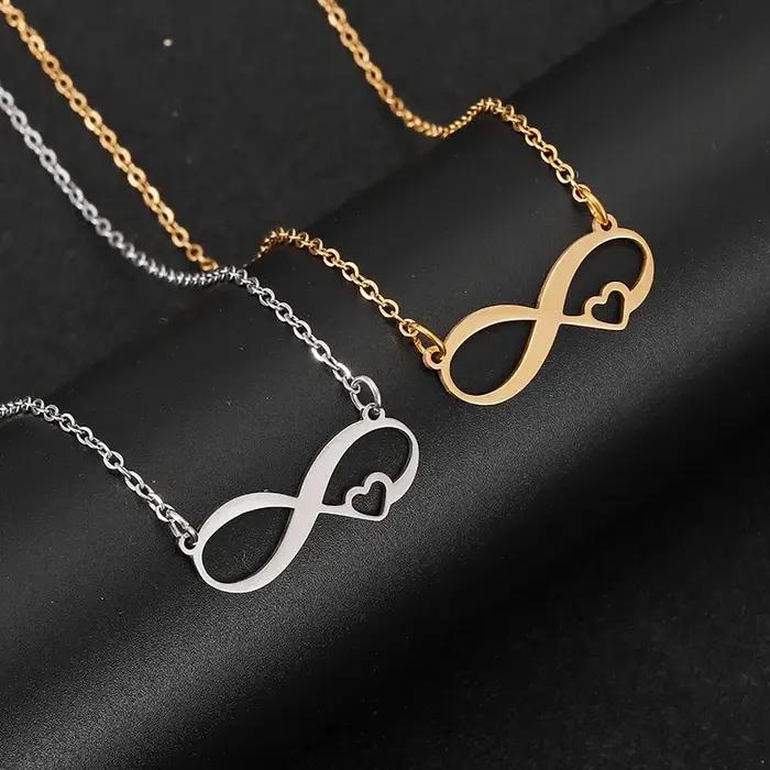 Colliers avec pendentif symboles infinis romantiques pour femmes et filles