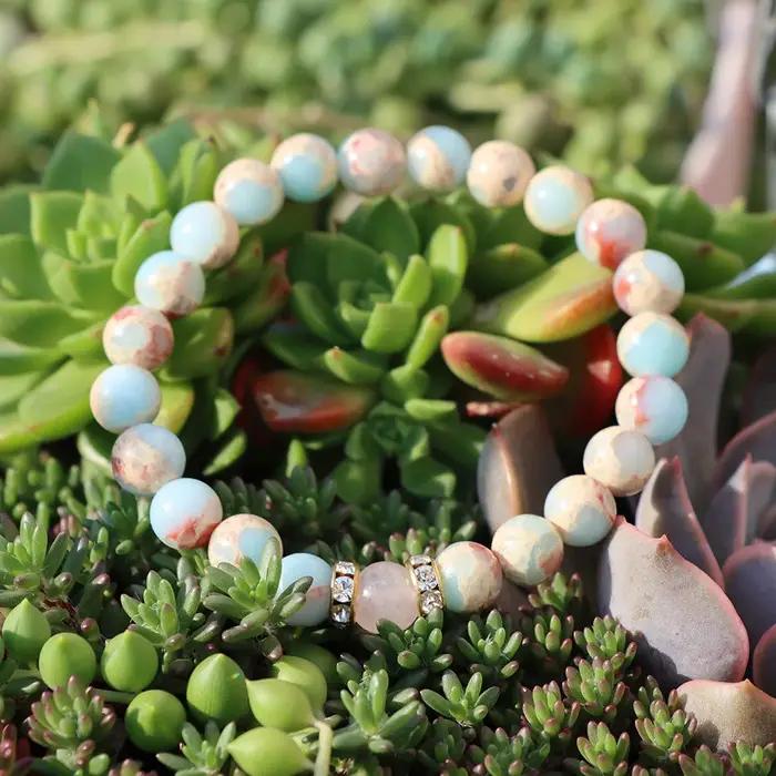 Bracelet en pierre de cristal naturel pour homme et femme