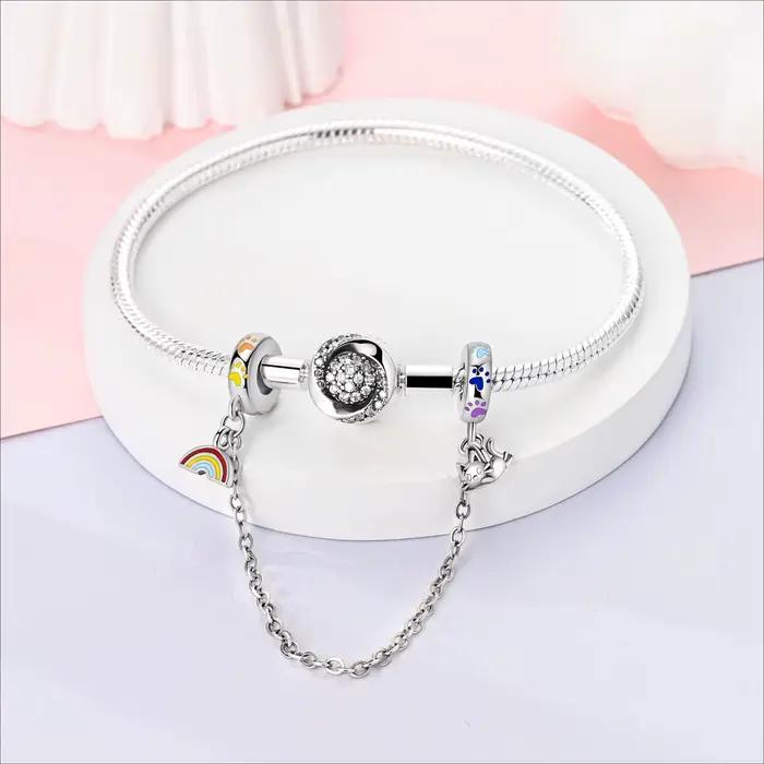 Breloques Plaquées Argent pour Bracelet, Bijoux à la Mode, Original, PmotBeads Fit saupoudrer