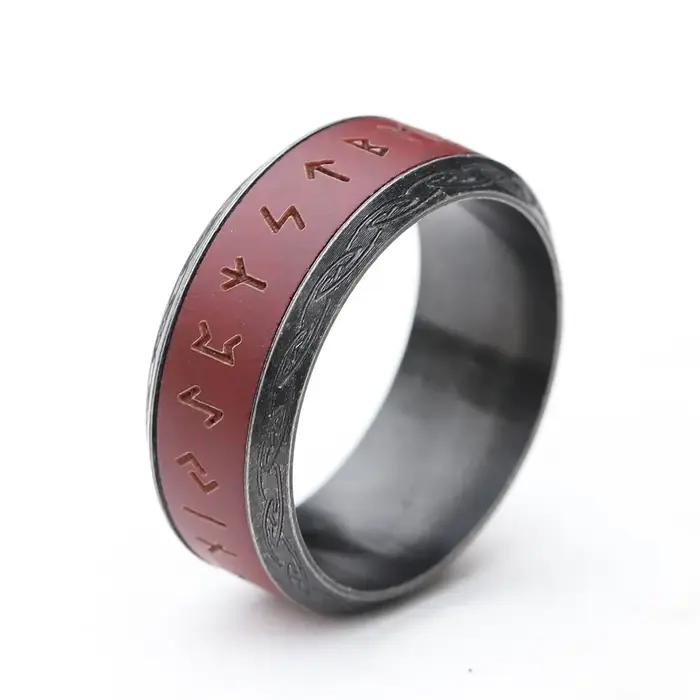 Bague de fiançailles ronde en bois de rose pour hommes