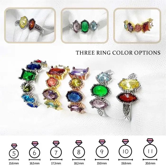 Bague personnalisée en cuivre avec pierres de naissance pour célébrer l'amour familial et les anniversaires occassions spéciales pour femme