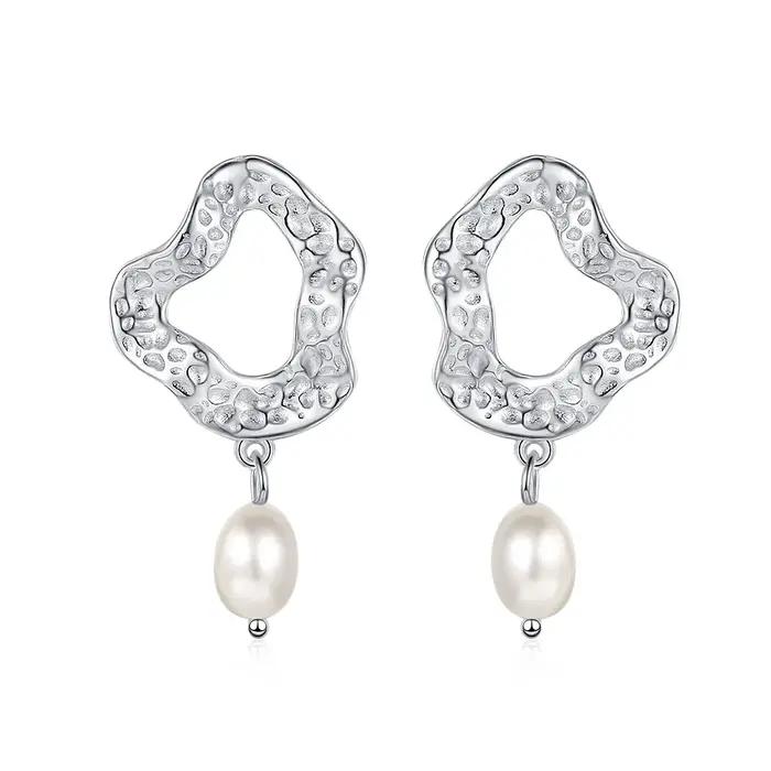 Amaiyllis-Boucles d'oreilles en perles baroques de Bergame irrégulières pour dames