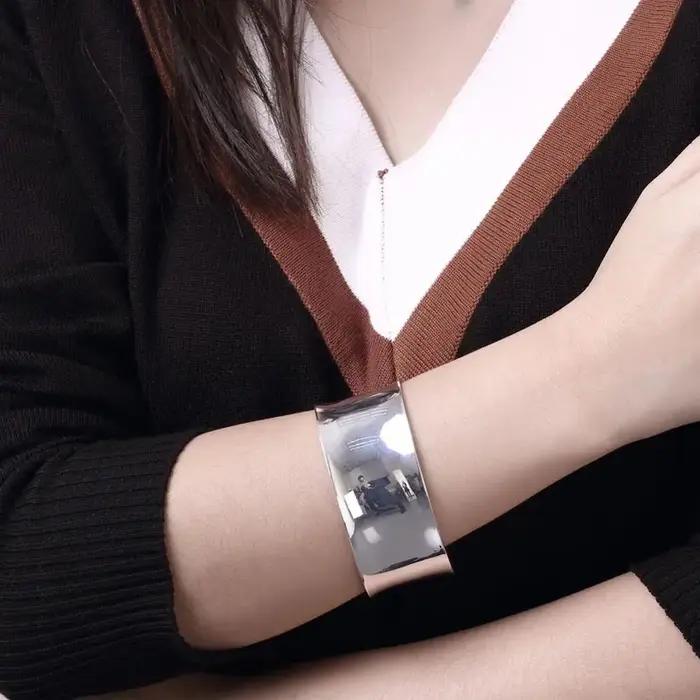 Grandes bracelets en argent Sterling 925 pour femmes