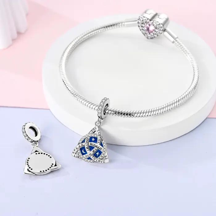 Breloque en argent 925 nœud celtique ciel étoilé pendentif pour femme adaptée fabrication bracelet bijoux occasions spéciales