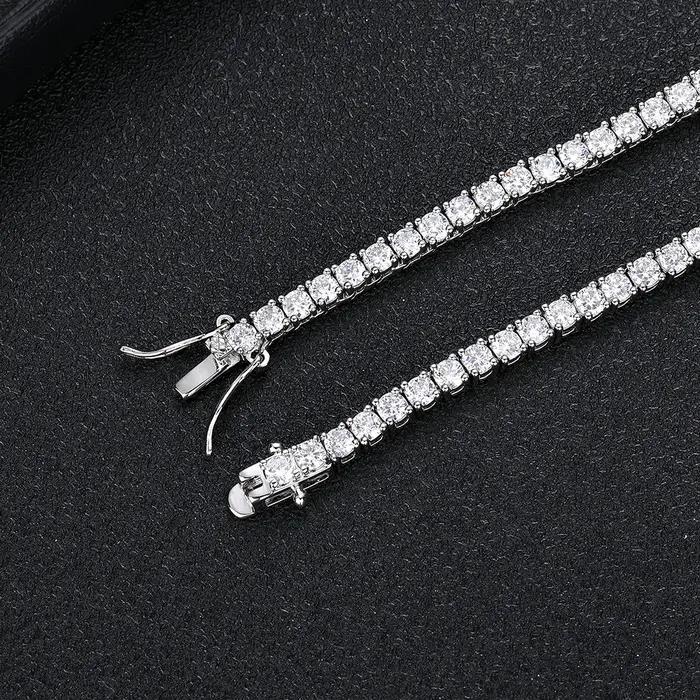 ESKEEM nouveau Style glacé bijoux Bling diamant chaîne de Tennis or argent rond cubique zircone
