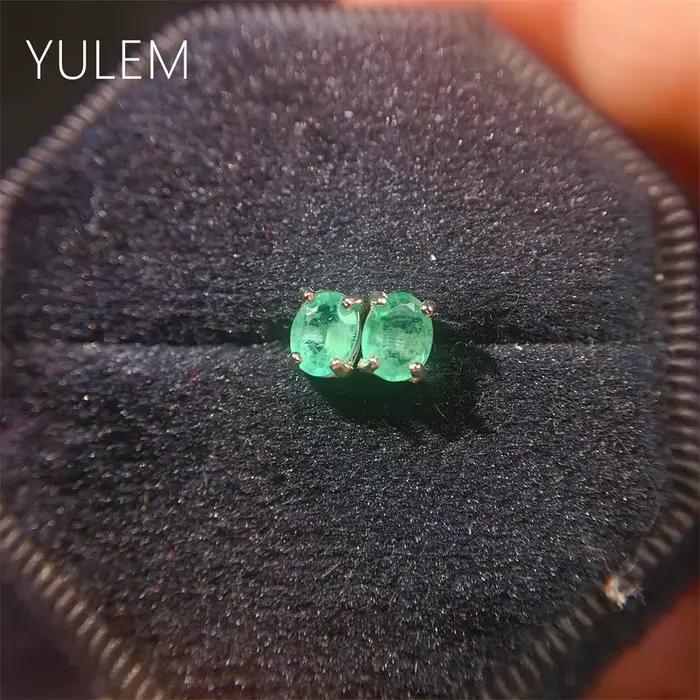 Boucles doreilles en émeraude naturelle et argent sterling 925 pour femmes élégantes occasions spéciales partys soirée de gala