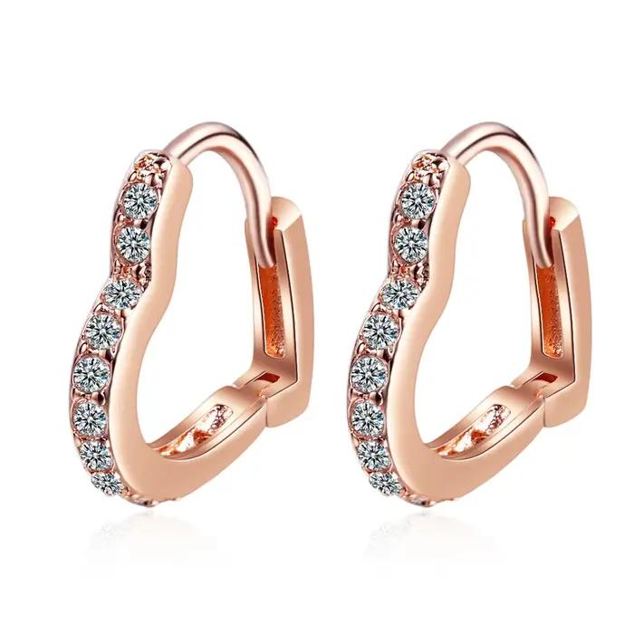 Boucles d'oreilles en argent Sterling 925 en forme de cœur