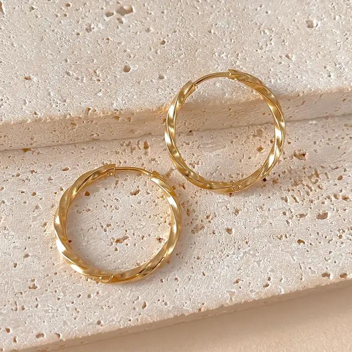 EManco classique Simple boucle d'oreille pour femmes motif géométrique costume diverses Occasions métal polyvalent femme bijoux cadeaux