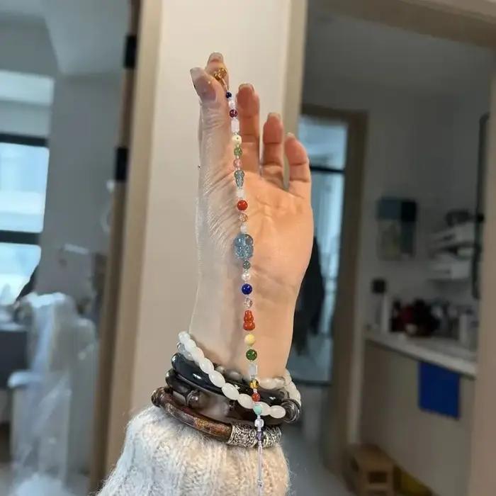 Bracelet en perles de fleur de gourde en cristal Dopamine