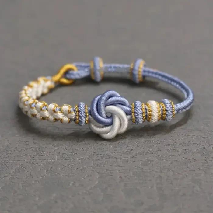 Bracelets réglables à la mode Mandala noeud fleur de pêcher
