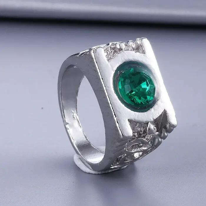Bague lanterne verte à breloque, bijoux à la mode pour hommes et femmes
