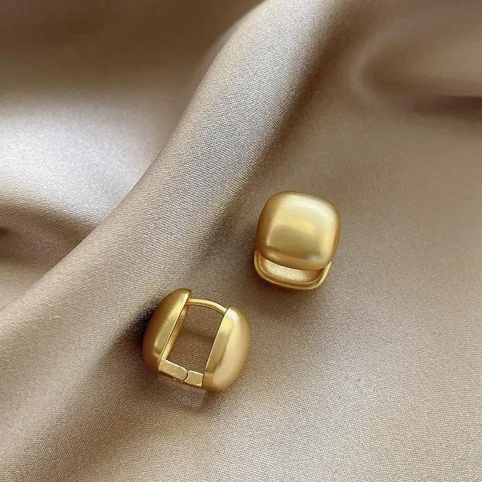 Boucles d'Oreilles Géométriques Bergame ChimBrushed pour Femmes