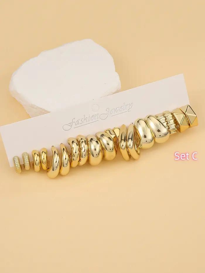 Ensemble de boucles d'oreilles surdimensionnées