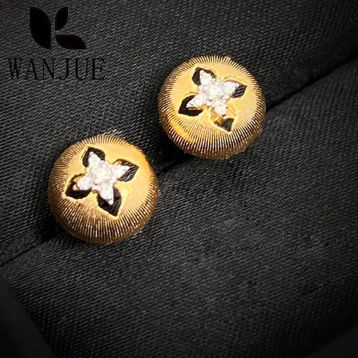 Boucles d'oreilles brossées de style palais rétro pour femmes, boucles d'oreilles en dentelle douce