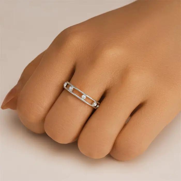 Bague réglable en argent sterling 925 motif croix zircon éclatant couleur or jaune clair pour femme style vintage et bohème