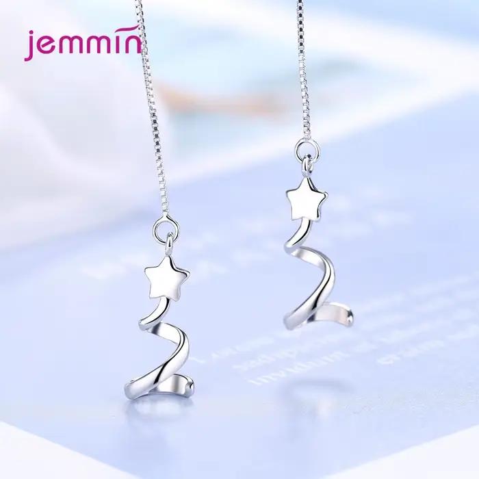 Boucles d'oreilles en argent Sterling 925 avec pendentif étoile romantique et mignon pour femmes et filles occasions spéciales mariage fiançailles fête