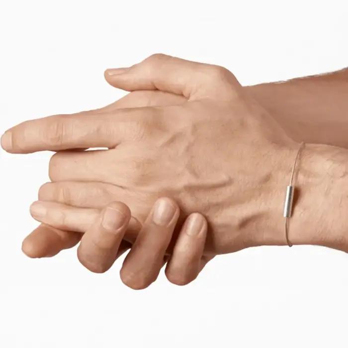 Bracelet en corde couleur argent LE pour hommes et femmes