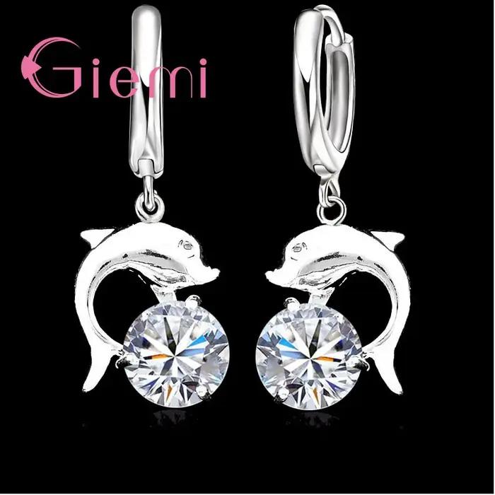 Boucles d'oreilles pendantes en argent Sterling 925 véritable