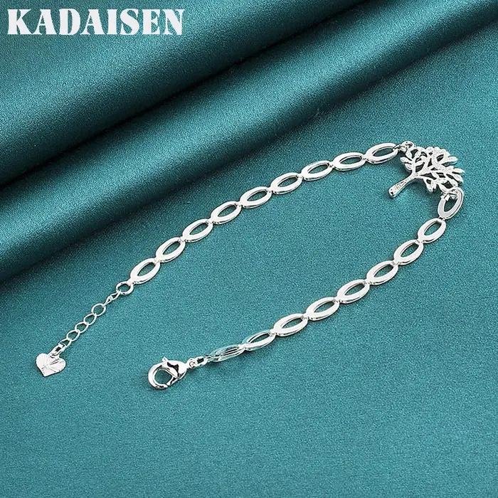 Bracelet Arbre de Vie en argent Sterling 925 pour femmes bijou de charme occasion spéciale cadeau d'anniversaire femme bracelet chaîne et maillons symbole de croissance et de prospérité