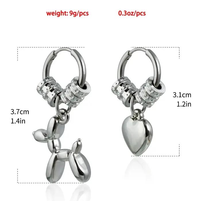 Boucles d'oreilles créoles asymétriques tendance en argent avec pendentif fleur et perle pour femme