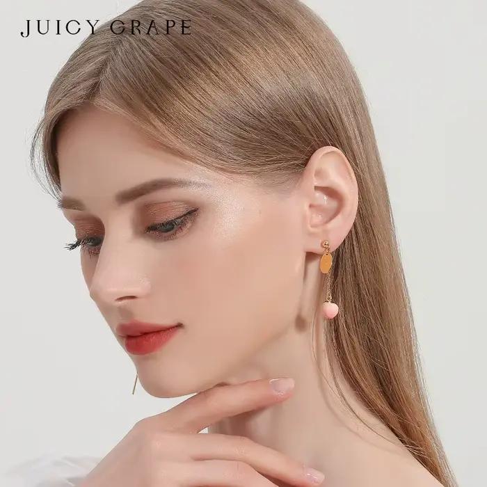 Boucles d'oreilles Juicy Grape en argent Sterling S925 avec émail artisanal et zircon pour femmes occasions spéciales festive élégance